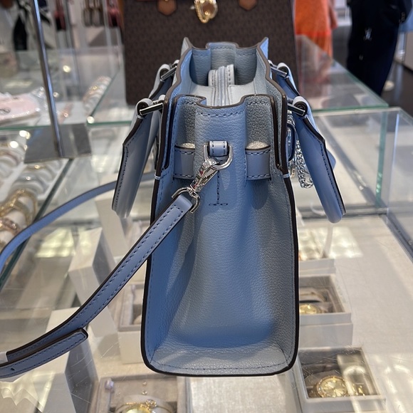 Michael Kors Hamilton Small Satchel Shoulder Crossbody Bag COLOR: Pale Blue - Picture 5 of 16